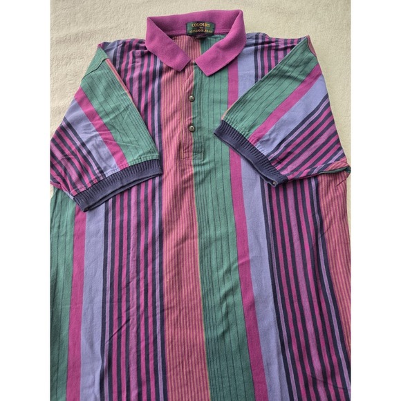 Alexander Julian Other - Vintage 90s Alexander Julian Polo Shirt Medium Bold Striped Granpa Core